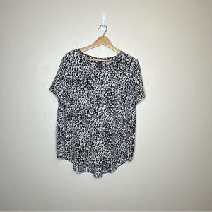 Chelsea & Theodore Black and White Animal Print Blouse
